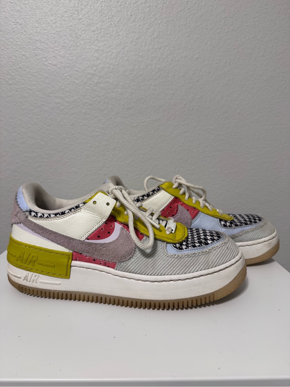 Nike Multicolor Patchwork Sneakers - White, Yellow, Pink, Gray, Black